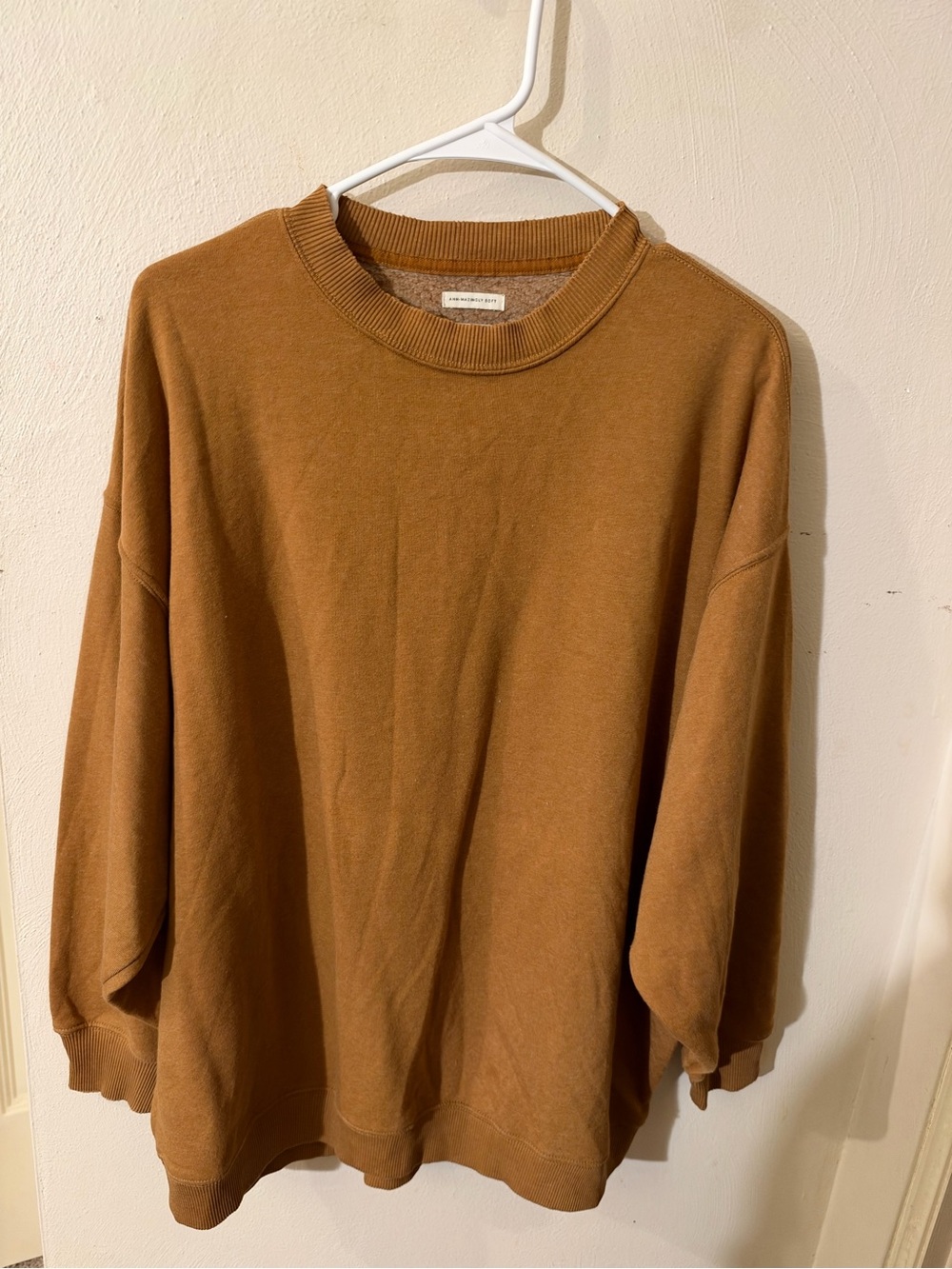 American Eagle Outfitters Oversized Crewneck Sweatshirt in Caramel Brown